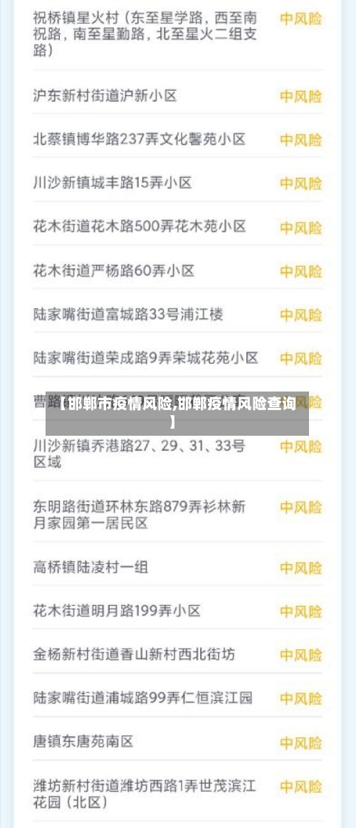 【邯郸市疫情风险,邯郸疫情风险查询】