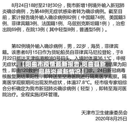 【阳曲市疫情最新报告,阳曲县新冠肺炎最新情况】