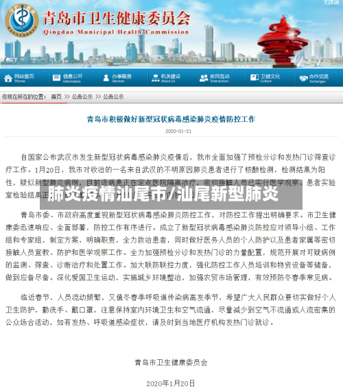 肺炎疫情汕尾市/汕尾新型肺炎-第3张图片