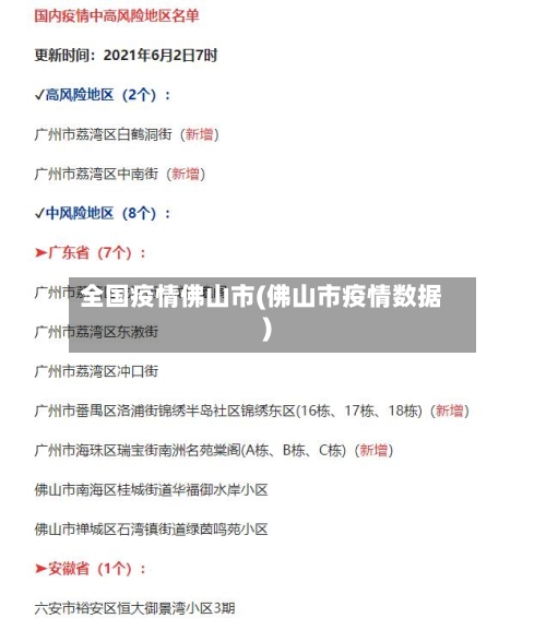 全国疫情佛山市(佛山市疫情数据)