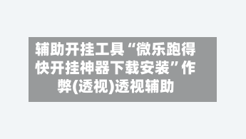 辅助开挂工具“微乐跑得快开挂神器下载安装”作弊(透视)透视辅助-第3张图片