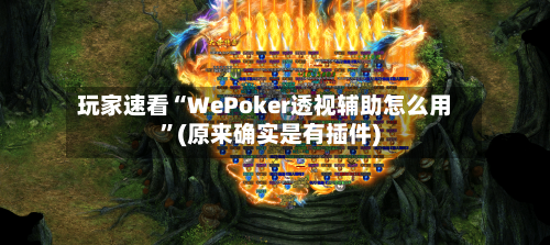 玩家速看“WePoker透视辅助怎么用”(原来确实是有插件)-第3张图片