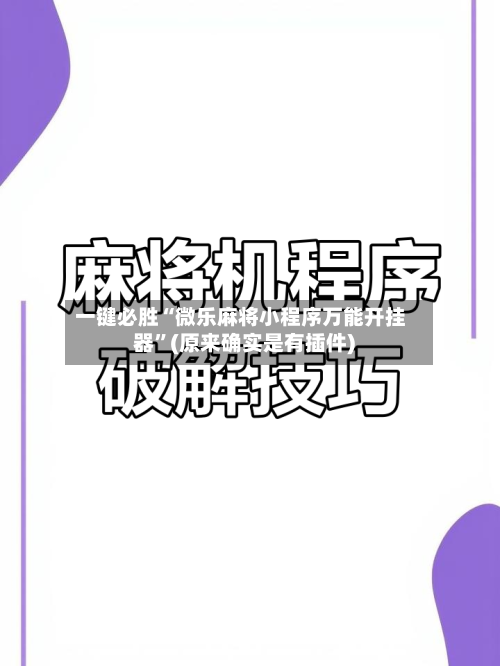 一键必胜“微乐麻将小程序万能开挂器”(原来确实是有插件) -第3张图片