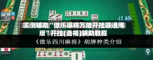 实测辅助“微乐麻将万能开挂器通用版”开挂(透视)辅助教程-第2张图片