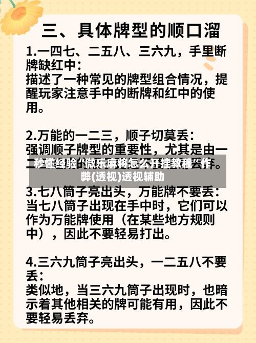 秒懂经验“微乐麻将怎么开挂教程	”作弊(透视)透视辅助-第2张图片