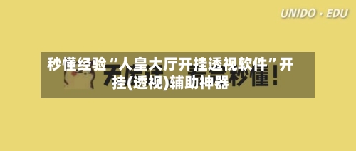 秒懂经验“人皇大厅开挂透视软件”开挂(透视)辅助神器-第2张图片