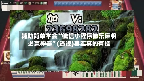 辅助简单学会“微信小程序微乐麻将必赢神器	”(透视)其实真的有挂-第2张图片