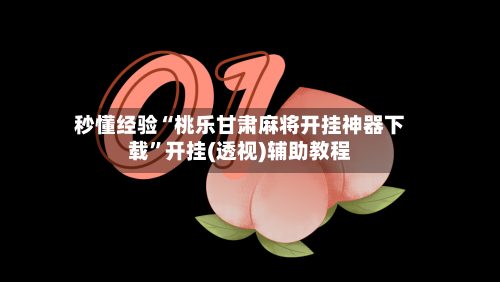 秒懂经验“桃乐甘肃麻将开挂神器下载”开挂(透视)辅助教程