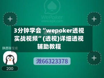 3分钟学会“wepoker透视实战视频”(透视)详细透视辅助教程-第2张图片