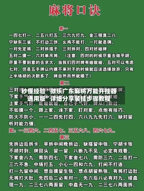 秒懂经验“微乐广东麻将万能开挂器通用版”详细分享装挂步骤教程-第2张图片