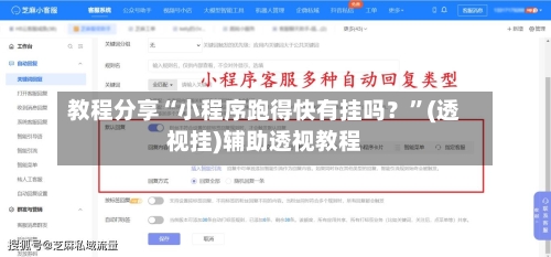 教程分享“小程序跑得快有挂吗？”(透视挂)辅助透视教程-第3张图片
