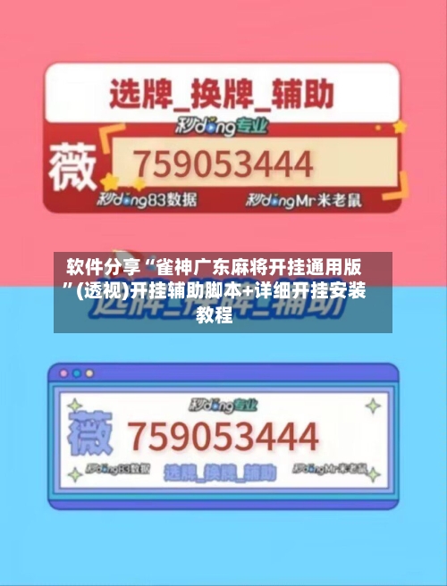 软件分享“雀神广东麻将开挂通用版	”(透视)开挂辅助脚本+详细开挂安装教程-第2张图片