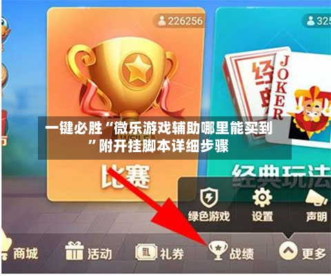 一键必胜“微乐游戏辅助哪里能买到”附开挂脚本详细步骤-第3张图片