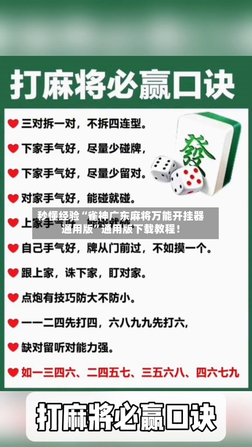 秒懂经验“雀神广东麻将万能开挂器通用版”通用版下载教程！