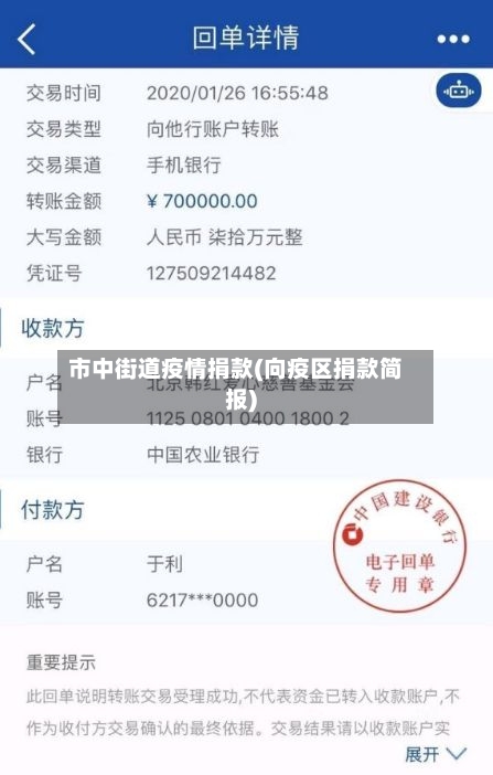 市中街道疫情捐款(向疫区捐款简报)