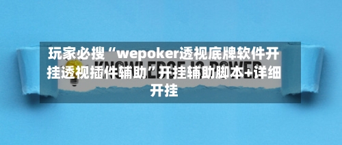 玩家必搜“wepoker透视底牌软件开挂透视插件辅助	”开挂辅助脚本+详细开挂-第2张图片