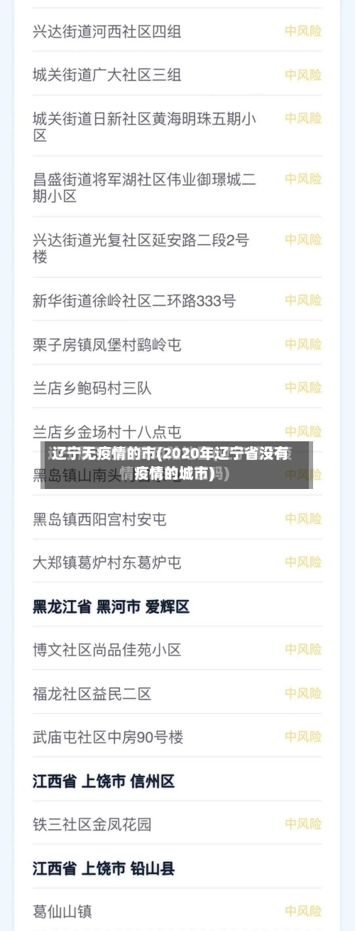 辽宁无疫情的市(2020年辽宁省没有疫情的城市)