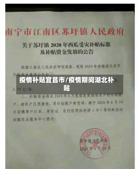 疫情补贴宜昌市/疫情期间湖北补贴-第2张图片