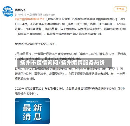 扬州市疫情询问/扬州疫情服务热线