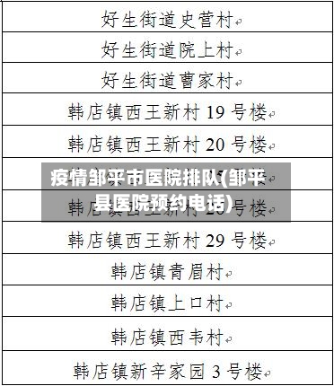 疫情邹平市医院排队(邹平县医院预约电话)-第2张图片