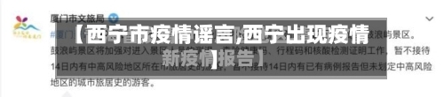 【西宁市疫情谣言,西宁出现疫情】-第2张图片