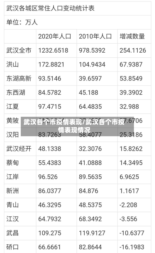 武汉各个市疫情表现/武汉各个市疫情表现情况