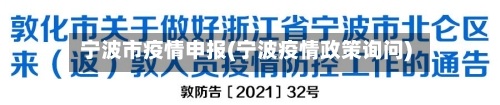 宁波市疫情申报(宁波疫情政策询问)-第3张图片