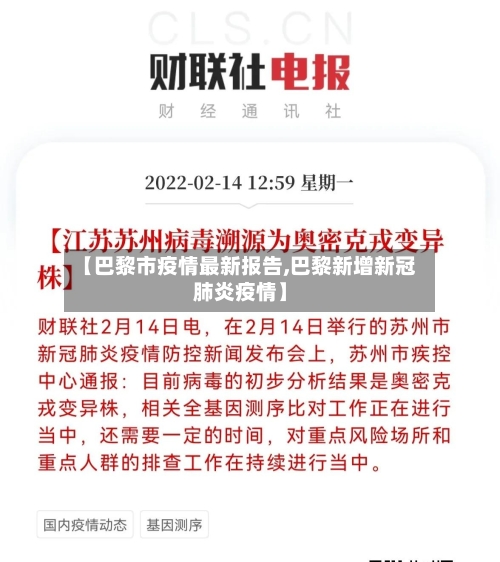 【巴黎市疫情最新报告,巴黎新增新冠肺炎疫情】